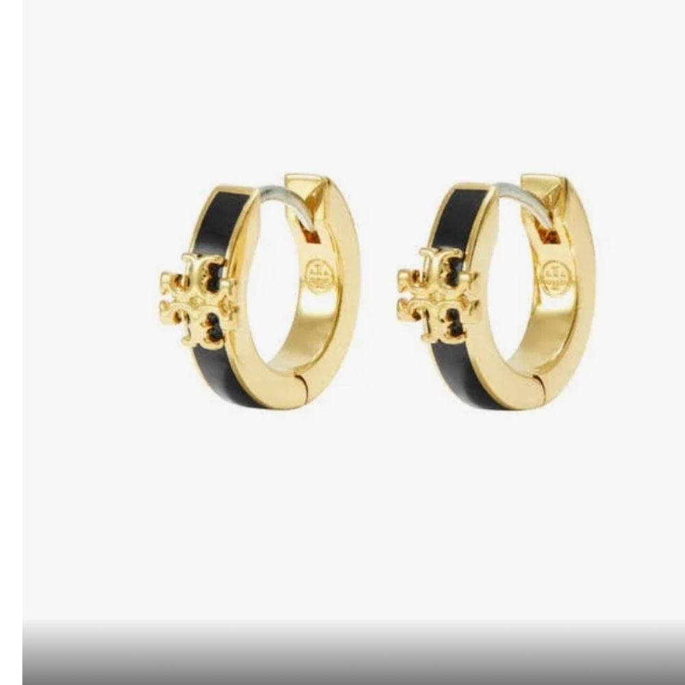Tory Burch Kira Enamel Huggie hoops